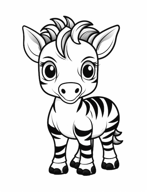 Zebra-Farbblätter für Kinder generative ai