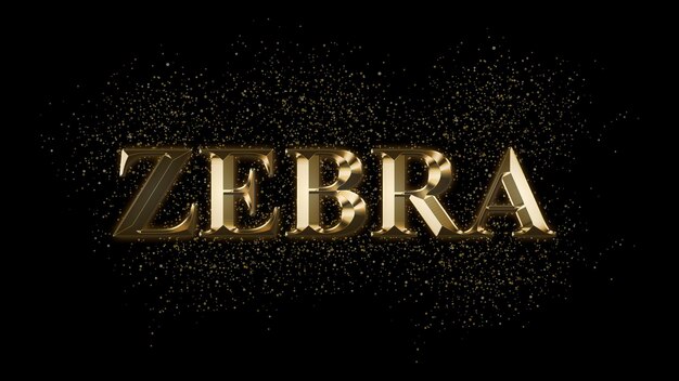 Foto zebra gold text-effekt gold-text mit funken gold-beschichteter text-effekt tiername