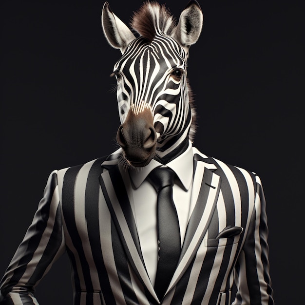 Zebra im Anzug Generative KI