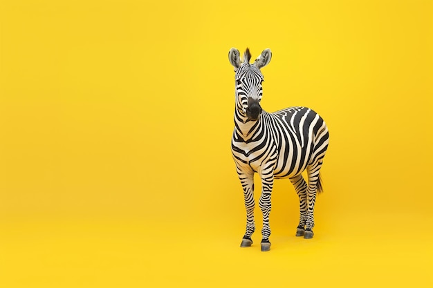 Zebra in voller Länge auf gelbem Hintergrund