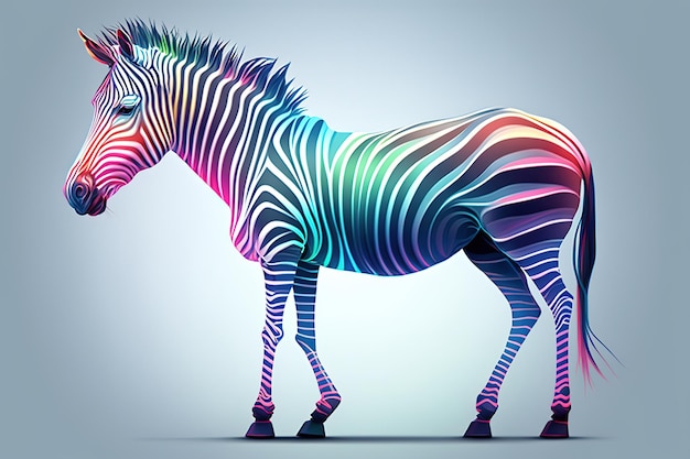 Zebra mit Neonpastellfarbe