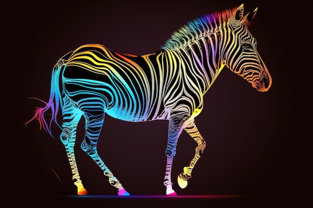 Zebra mit Neonpastellfarbe