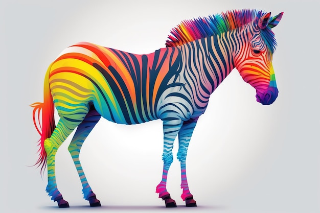 Zebra mit Neonpastellfarbe