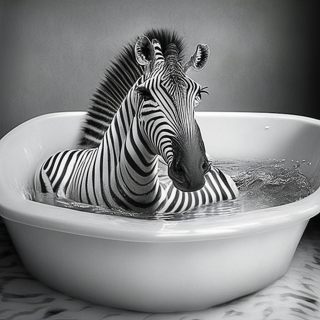zebra na banheira