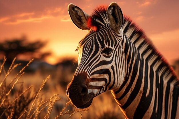 Foto zebra en el parque nacional moremi del delta del okavango en botsuana