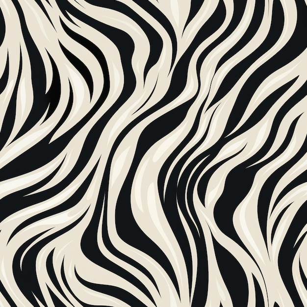 Zebra-Streifen nahtloses Muster in schwarz-weiß generativ ai