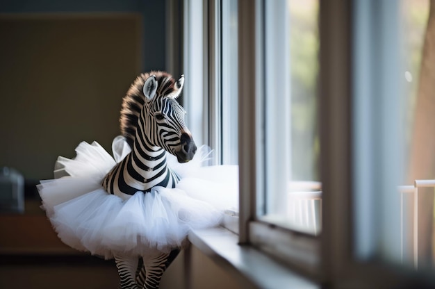 Zebra trägt ein Ballettröckchen