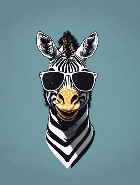 Zebra, Tragen, Sonnenbrille, Illustration