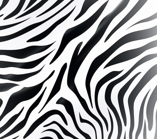 Zebradruckmuster auf weißem Hintergrund mit generativen schwarzen und weißen Streifen