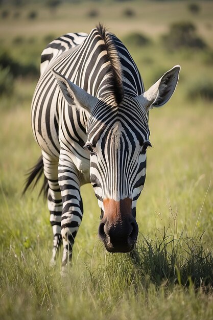 Zebras in der Wildnis weiden im Gras