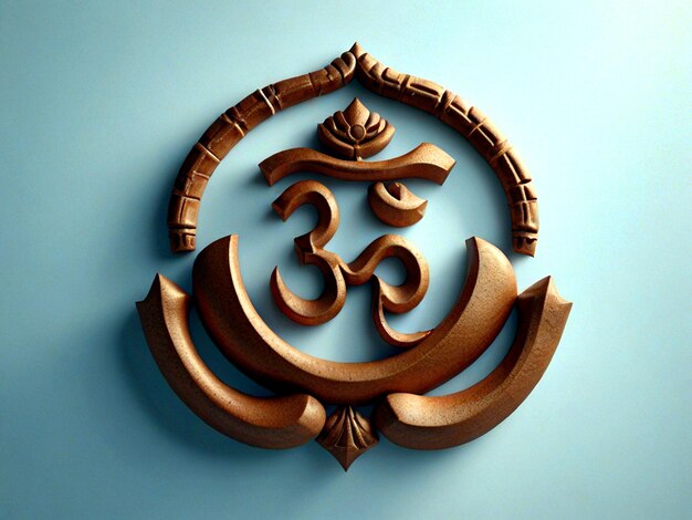 Zeichen mit der Inschrift om Symbol Indiens Symbol der göttlichen Trimurti von Brahma Vishnu