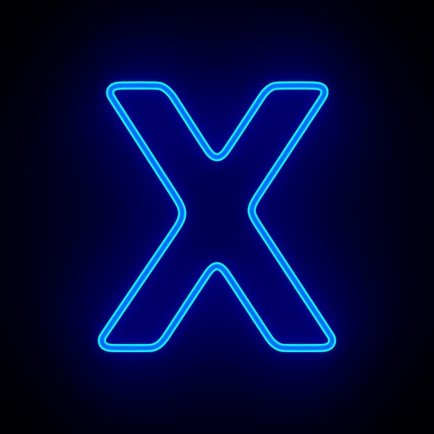 Zeichen X auf dunklem Hintergrund 3D-Darstellung