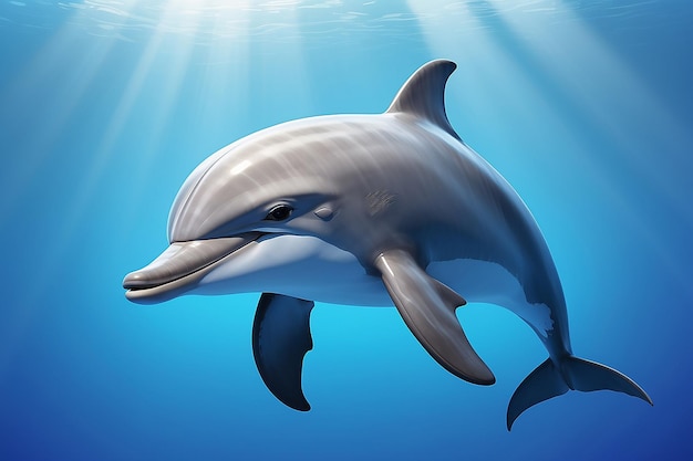 Zeichentrickfigur eines Delphins