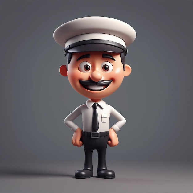 Zeichentrickfigur eines Polizisten 3D-Illustration Zeichentricksfigur eines Polizies 3D-illustration 3