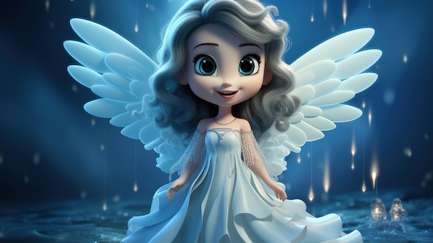 Zeichentrickfigur Engel Neugeborenes mit Flügeln Religion Banner Hintergrund