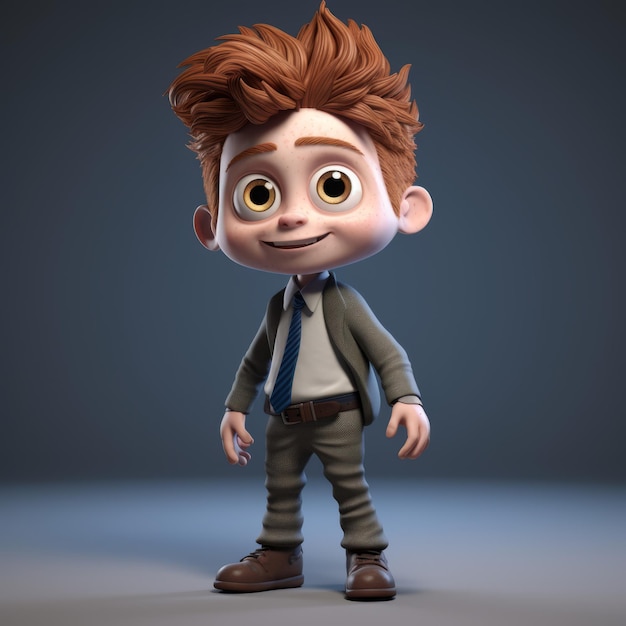 Zeichentrickfigur Michael 3D-Modell mit Vray-Tracing und Texturerich-Schichten