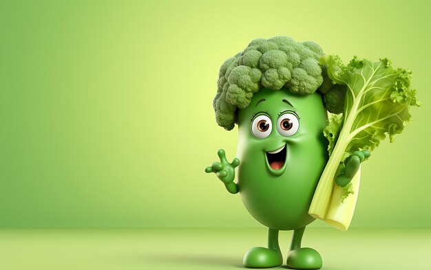 Zeichentrickfilm Gemüse lustiges Maskottchen gibt Daumen nach oben Konzept essen gesunde Kinderfutter