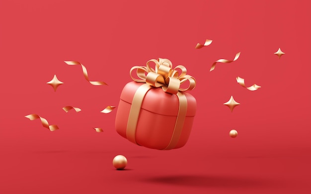 Zeichentrickfilm-Geschenk-Box-Festival-Elemente 3D-Rendering