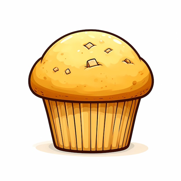 Zeichentrickfilm-Illustration eines bananen-Muffins, einfach sauber