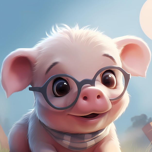 Zeichentrickfilm mit einem niedlichen Schwein
