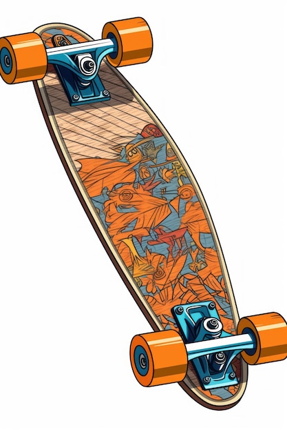 Zeichentrickfilm von einem Skateboard-Deck