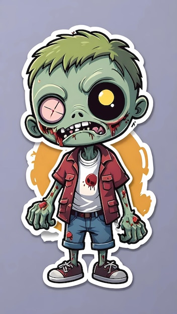 Foto zeichentrickfilm-zombie-illustrations-aufkleber-design