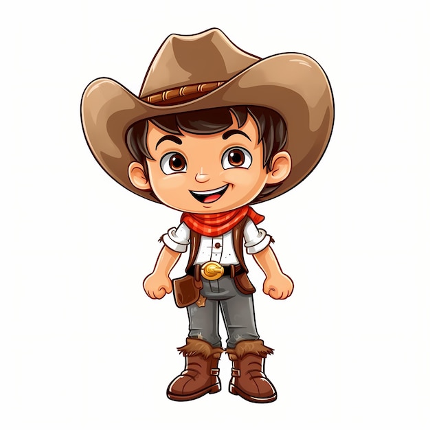 Zeichentrickfilme für Kinder zum Malen, Cowboy-Umriss