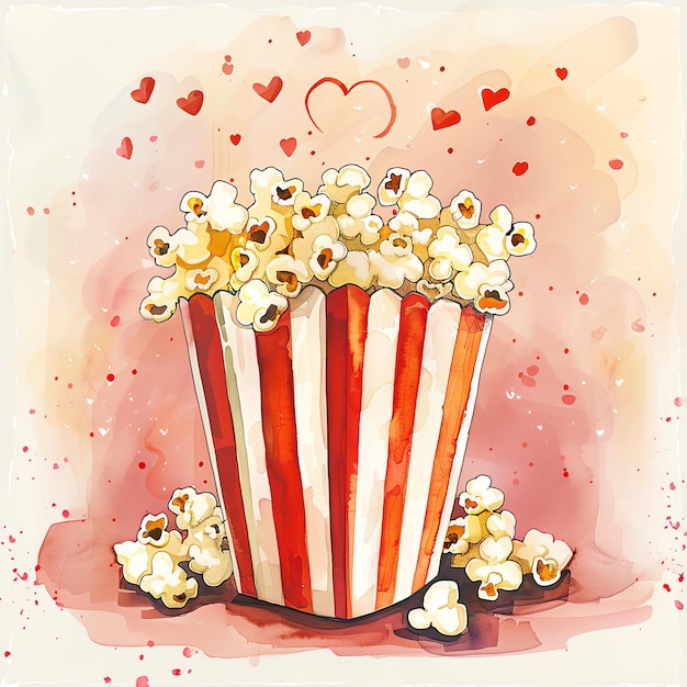 Zeichentrickfilme mit Aquarell-Popcorn