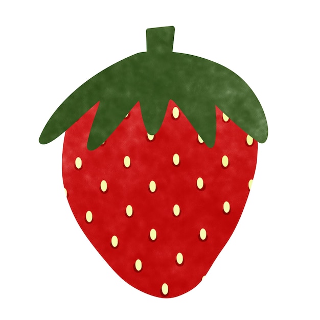 Zeichnung einer Erdbeere isoliert auf weißem Hintergrund für Lebensmittel- und Esskonzept