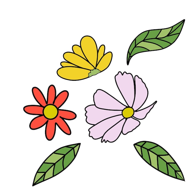 Zeichnung einer isolierten Blume auf weißem Hintergrund für Naturdekoration und Frühlingskonzept