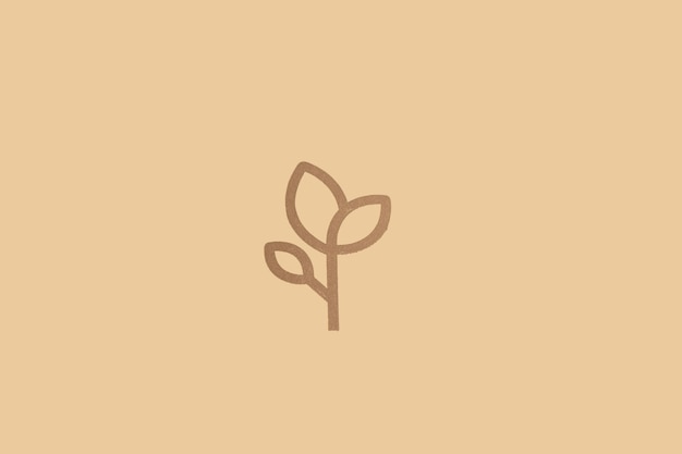 Zeichnung einer Pflanze auf braunem Hintergrund mit Kopierraum