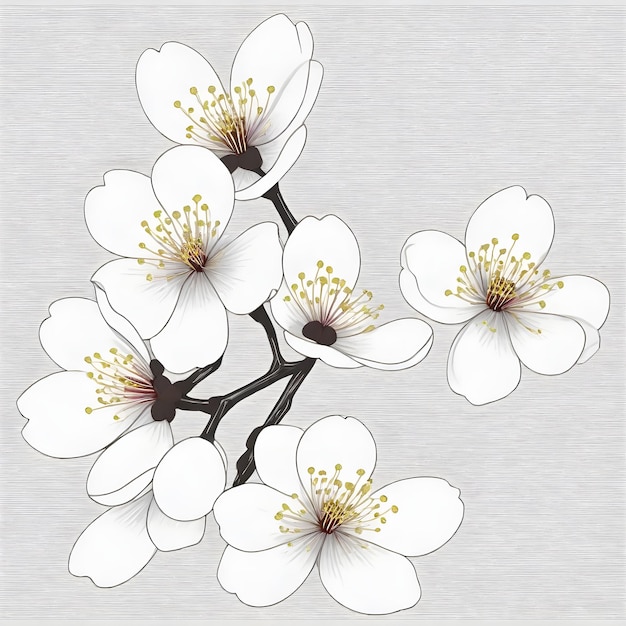 Zeichnung einer weißen Blume