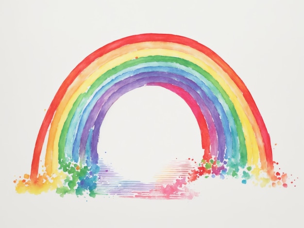 Zeichnung eines Regenbogens, minimalistischer einfacher weißer Hintergrund-Clipart