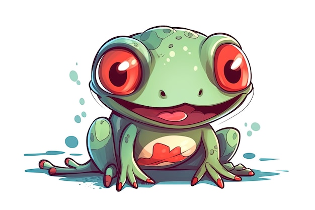 Zeichnung im kindlichen Stil einer Frosch-KI generiert