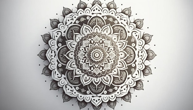 Zeichnung Kreis Mandala Alpona Doodle Art AI generiert