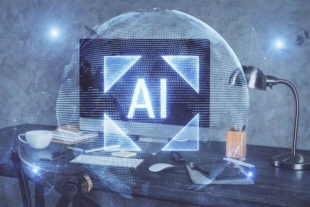 Zeichnung und Tabelle zum Thema Technologie mit Computer Doppelbelichtung Informationsbegriff