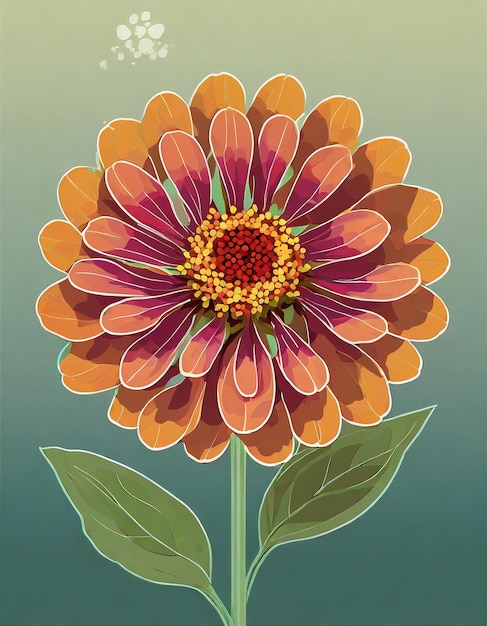 Zeichnung von Zinnia-Blüten