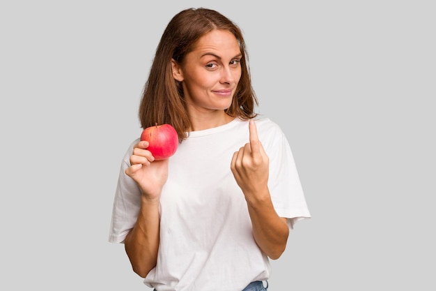 Zeigen Sie mit dem Finger auf Sie, als würden Sie einladen, näher zu kommen