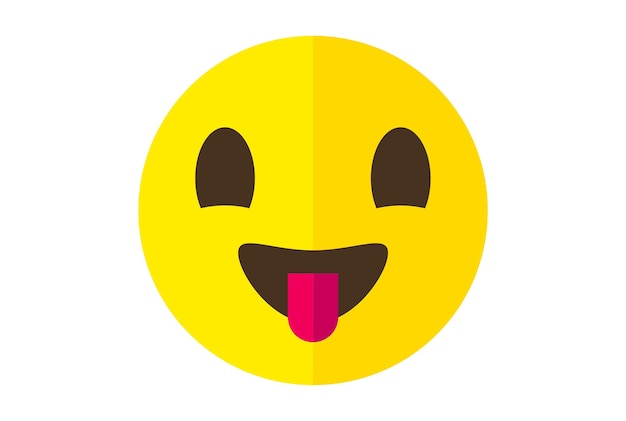 Zeigt sprachfarbenes Emote-Symbol, Emoji-Symbol, gelbe Emoticon-Zeichenkunst