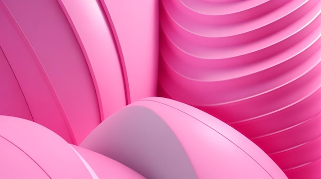 Zeitgenössische Ausstrahlung, moderne rosafarbene Hintergrund-3D-Illustration mit Dimensionstiefe