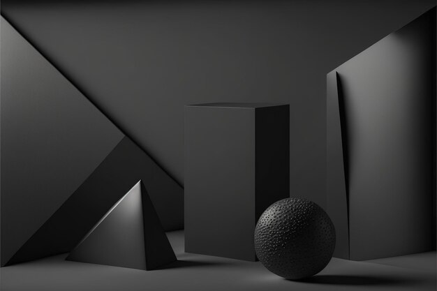 Zeitgenössischer minimalistischer abstrakter dunkelschwarzer geometrischer Hintergrund