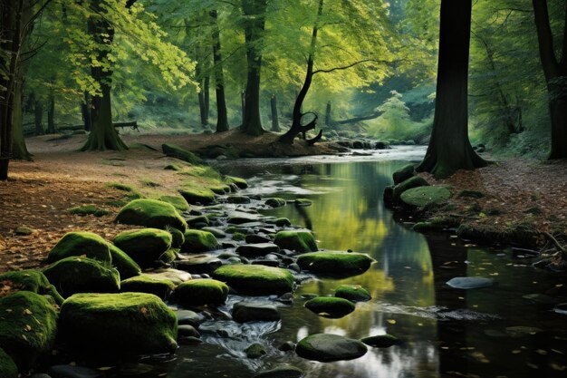 Zeitlose Ruhe Verzauberte Wälder Foto