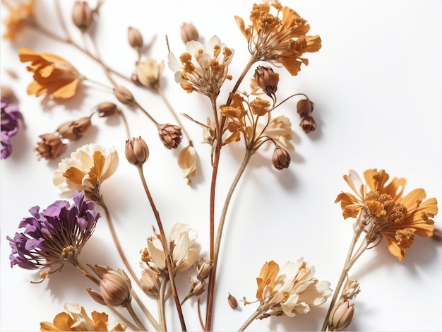 Foto zeitlose schönheit getrockneter blumen im weichzeichner