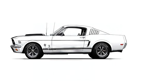 Foto zeitloser lineart ford mustang shelby gt350 1965