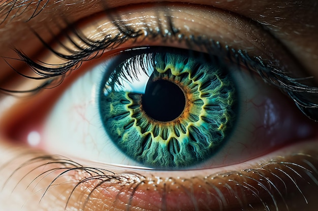 Zeitlupe 4K extreme Nahaufnahme der sich öffnenden Pupille der Iris des menschlichen Auges in 60 Bildern pro Sekunde