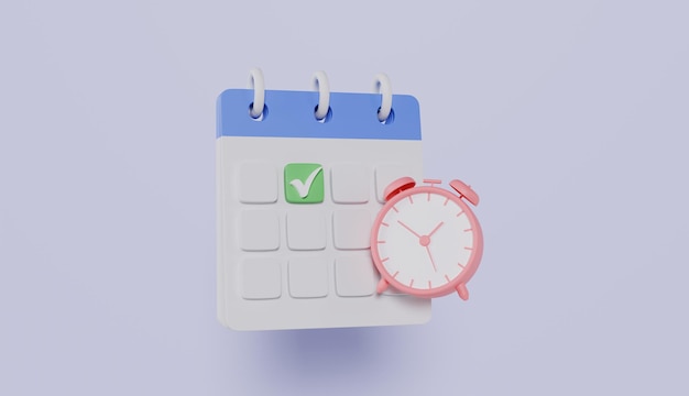 Zeitplanbenachrichtigung Kalender mit Wecker, Zeitverwaltung, Sitzungserinnerungskonzept