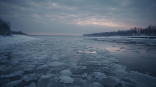 Zeitraffer eines Sonnenuntergangs über dem Fluss