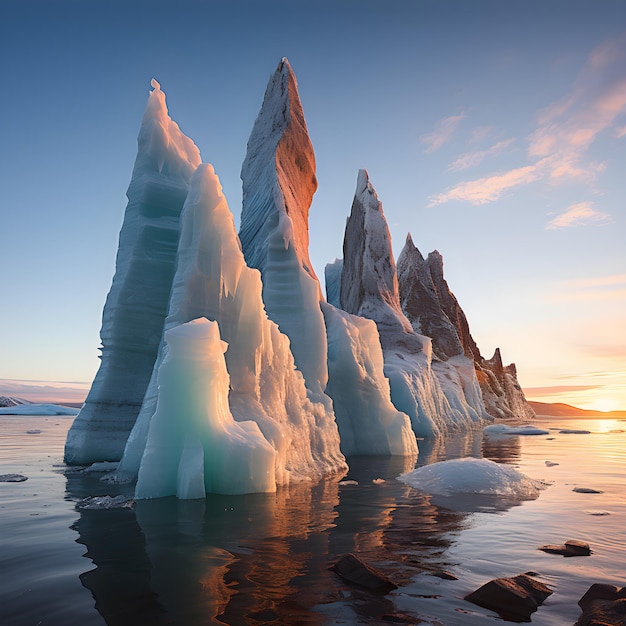 Zeitraffer-Fotosequenz, die das allmähliche Abschmelzen eines Eisbergs über mehrere Wochen hinweg zeigt