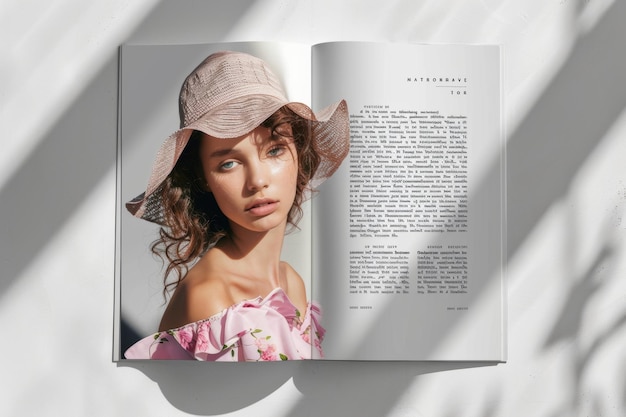 Zeitschrift Spread-Schablone Mode-Thema-Textzonen ar 32 Stil Roh-Job-ID 015aeaa88019401db71b61d3aee