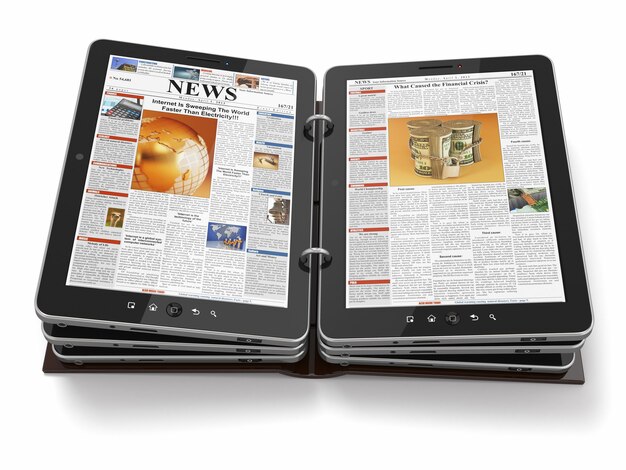 Zeitung oder Zeitschrift vom Tablet-PC.